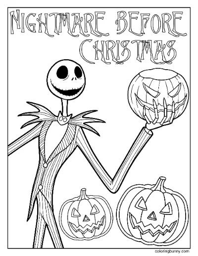 Trang Tô Màu Jack Cầm Bí Ngô Ác Mộng Trước Giáng Sinh