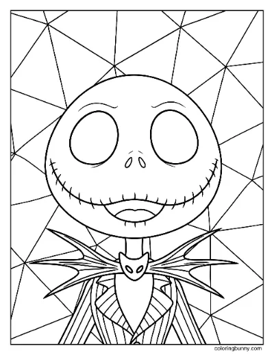 Trang Tô Màu Jack Skellington Nền Hình Học