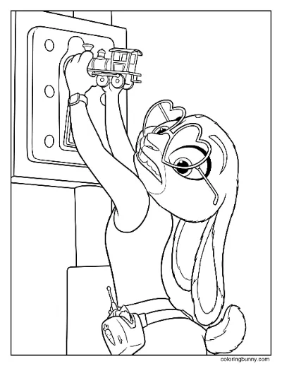 Trang Tô Màu Judy Hopps Kính Tim Zootopia 2