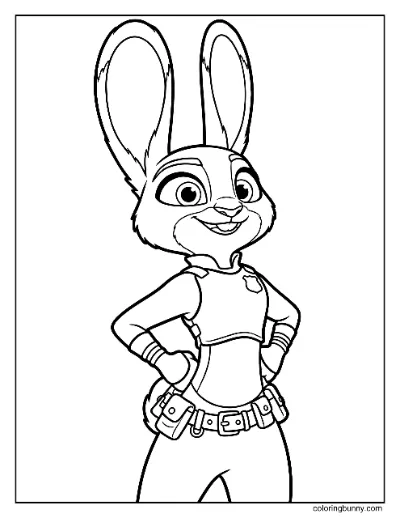 Trang Tô Màu Judy Hopps Cảnh Sát Zootopia 2