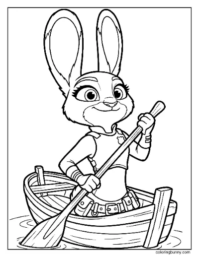 Trang Tô Màu Judy Hopps Chèo Thuyền Zootopia 2
