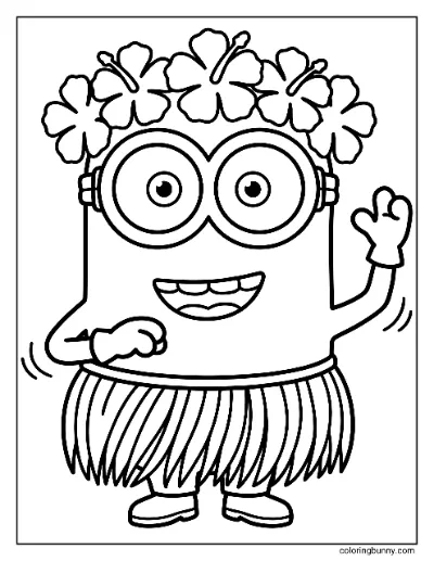 Trang Tô Màu Minion Kevin Tại Hawaii