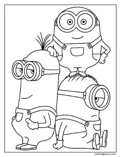 Trang Tô Màu Minions Kevin, Stuart và Bob