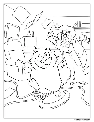 Mabel Beaver Thoát Khỏi Phòng Thí Nghiệm Trang Tô Màu Hoppers