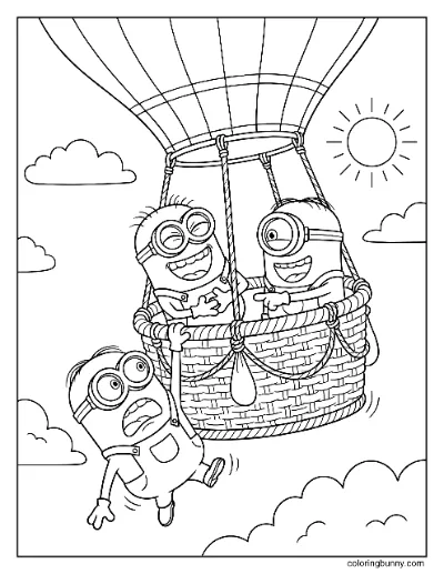 Trang Tô Màu Minions Cuộc Phiêu Lưu Khinh Khí Cầu