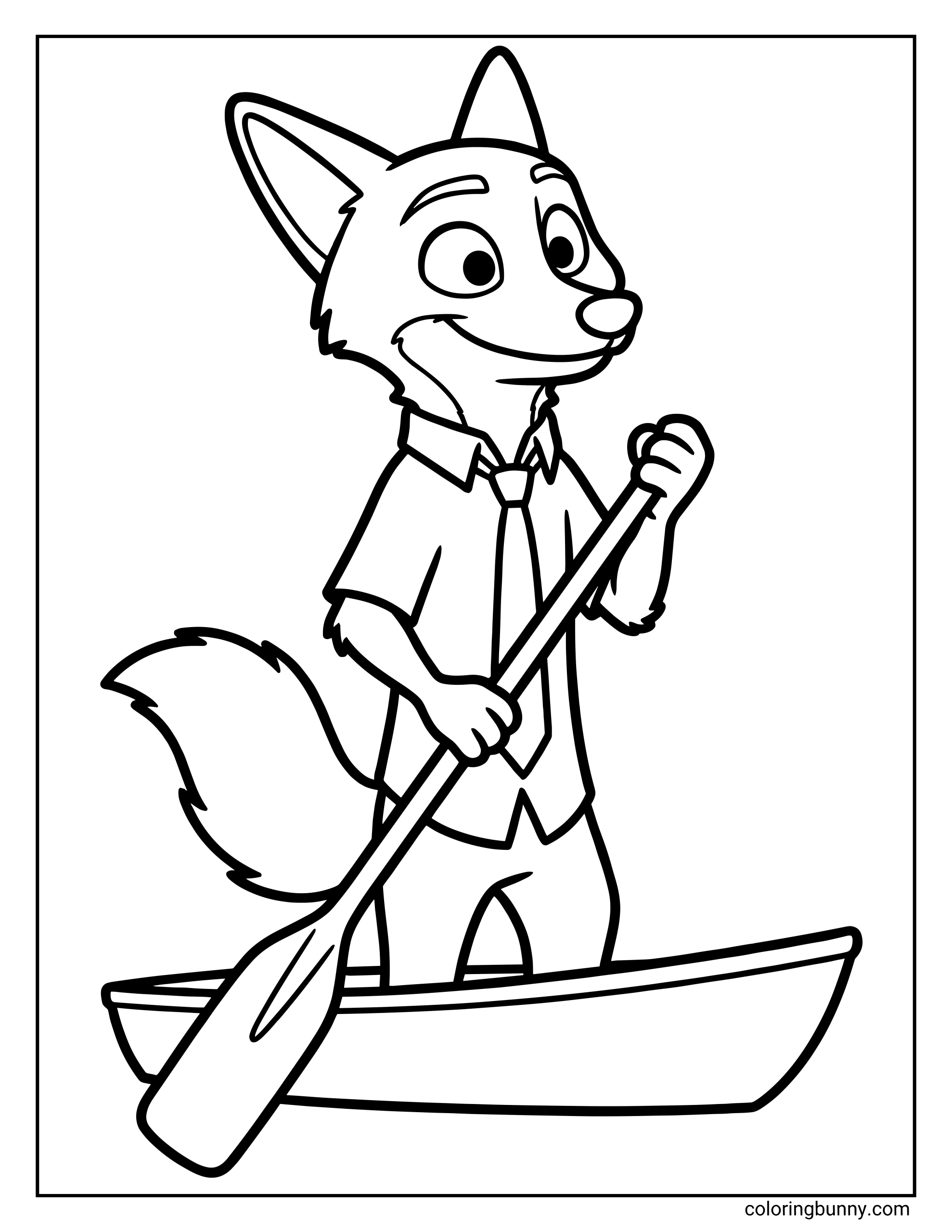 Trang Tô Màu Nick Wilde Chèo Thuyền Zootopia 2