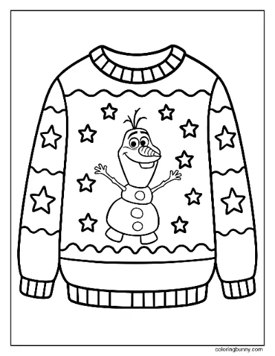 Olaf Áo Len Giáng Sinh Trang Tô Màu
