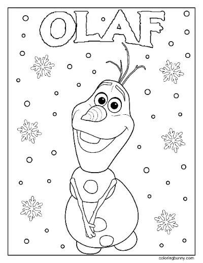 Olaf với Tuyết Rơi Trang Tô Màu Frozen Disney