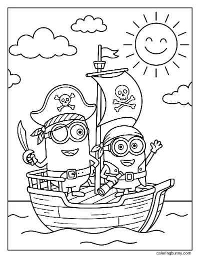 Trang Tô Màu Minions Hải Tặc