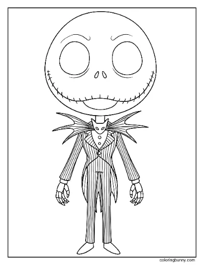 Trang Tô Màu Jack Skellington Dễ Thương Đơn Giản 2