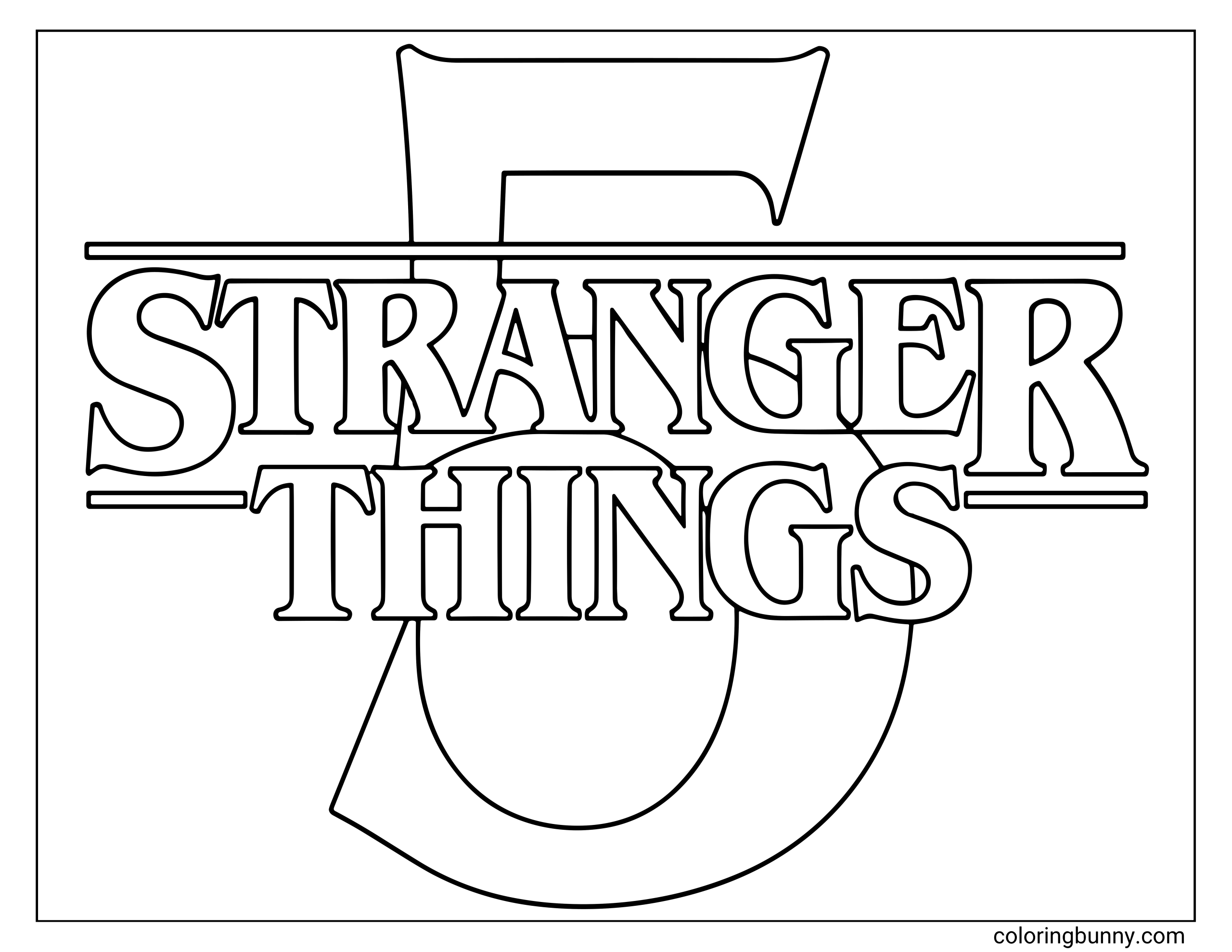 Trang Tô Màu Logo Stranger Things 5