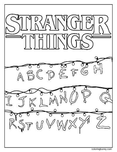 Trang Tô Màu Đèn và Chữ Cái Stranger Things