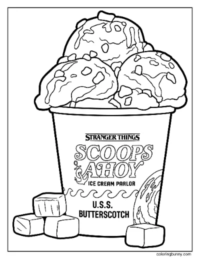 Trang Tô Màu Kem Scoops Ahoy Stranger Things