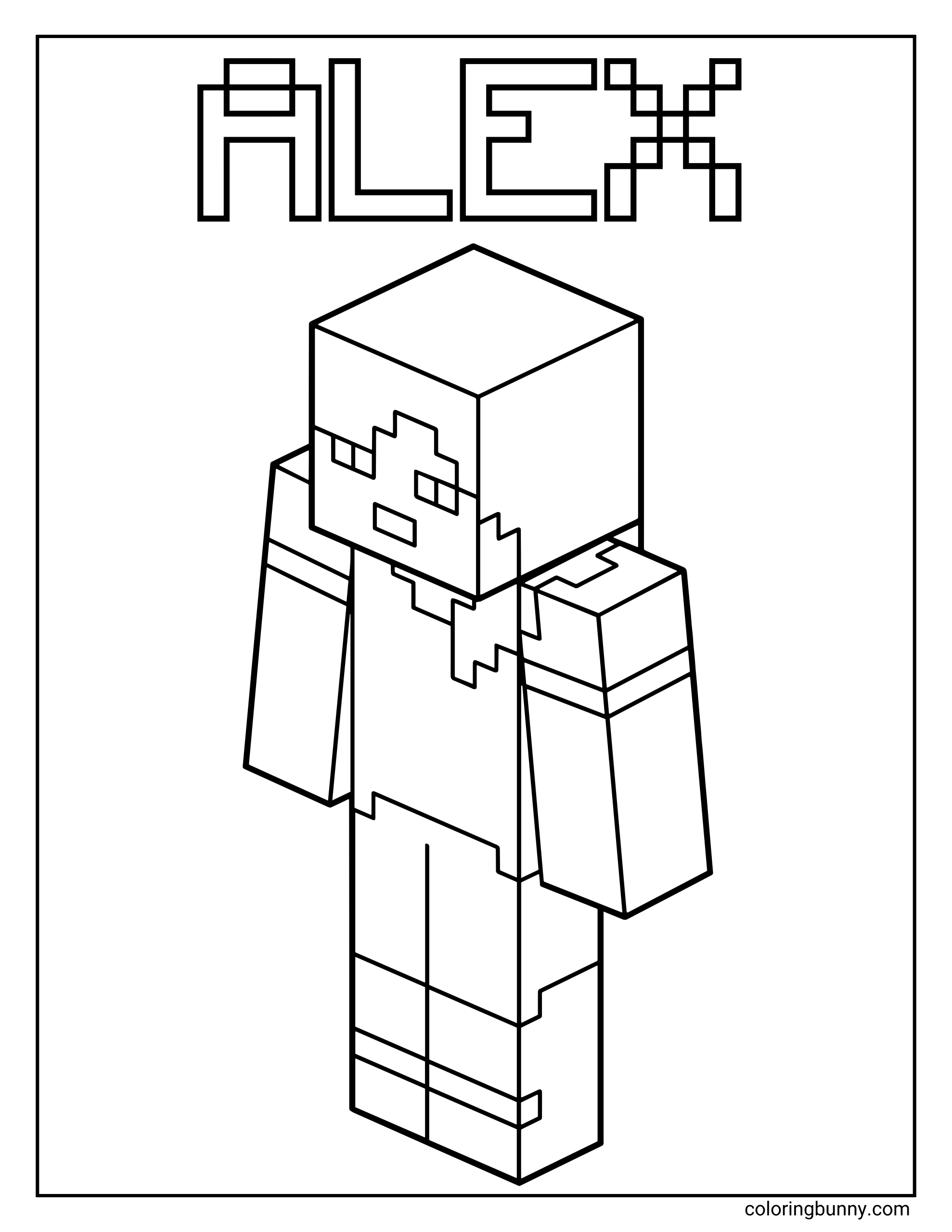 Trang Tô Màu Alex Minecraft