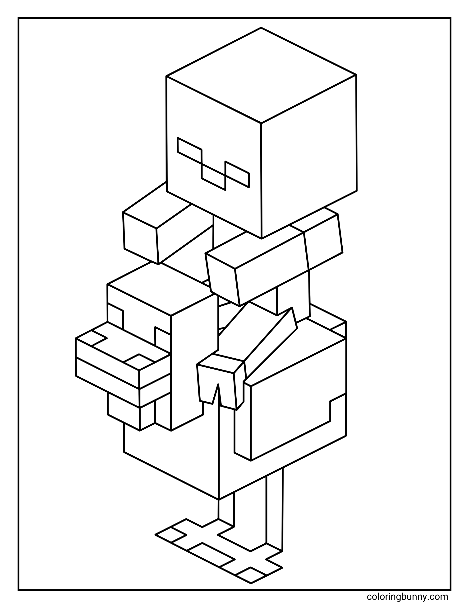 Trang Tô Màu Chicken Jockey Minecraft
