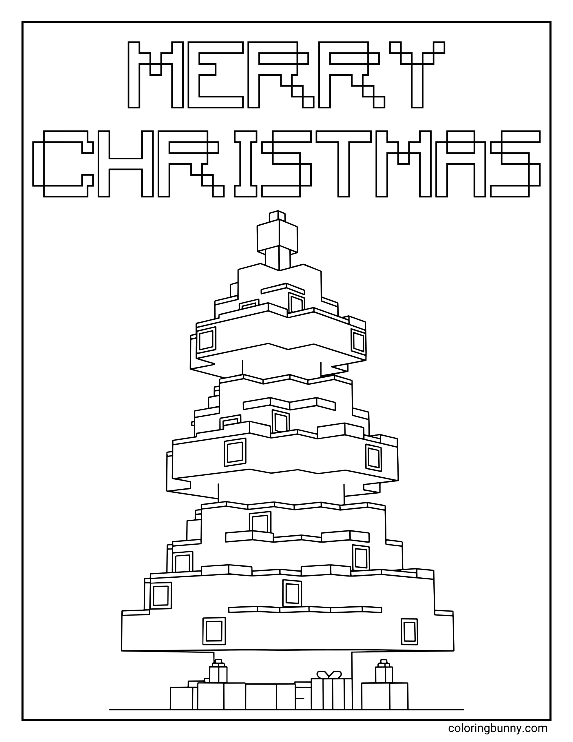 Trang Tô Màu Cây Thông Giáng Sinh Minecraft