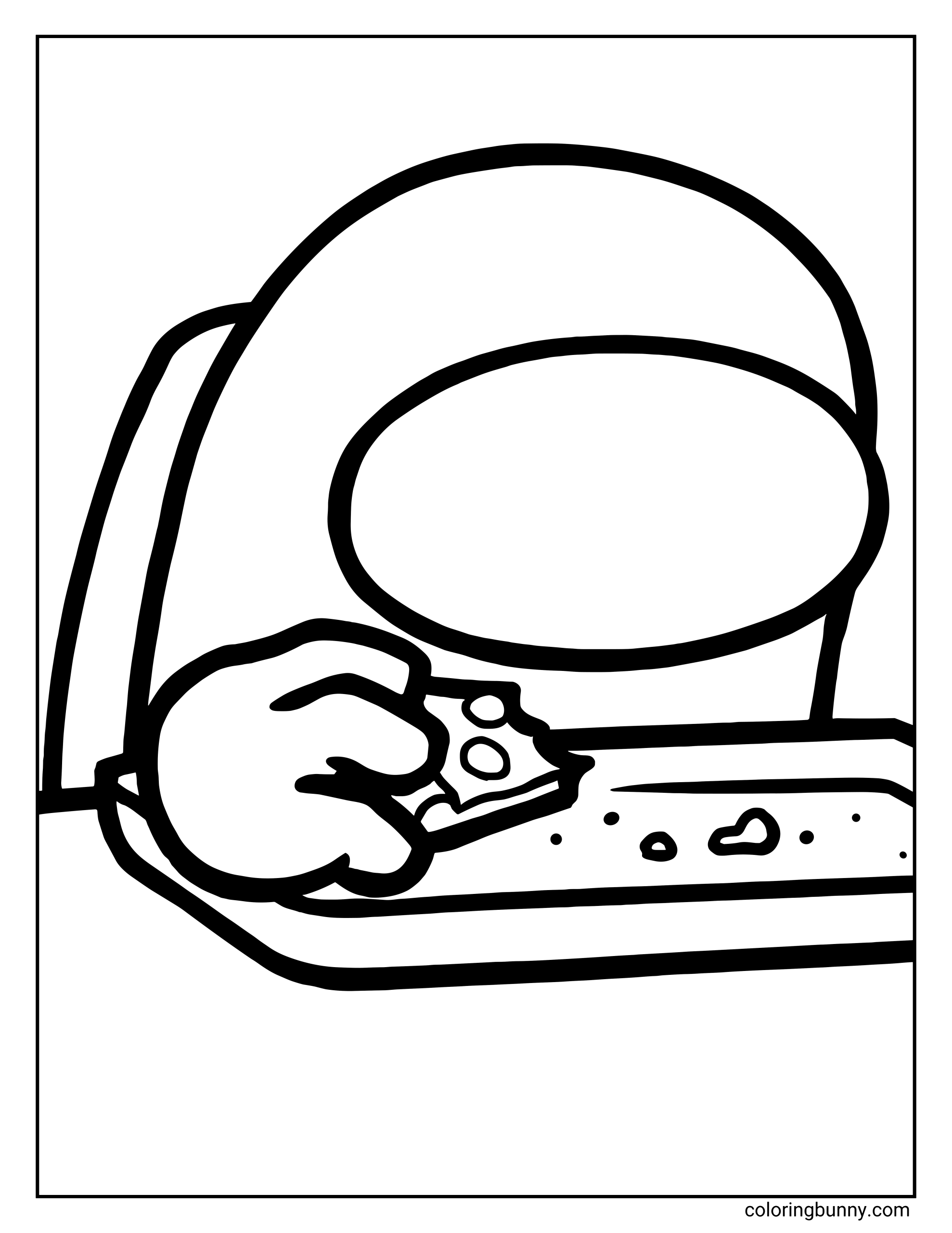 Trang Tô Màu Phi Hành Gia Ăn Pizza Among Us