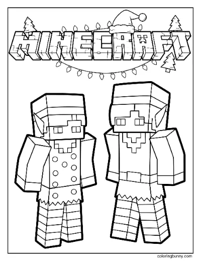 Trang Tô Màu Elf Giáng Sinh Minecraft