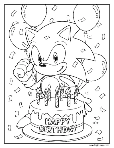 Trang Tô Màu Chúc Mừng Sinh Nhật Sonic