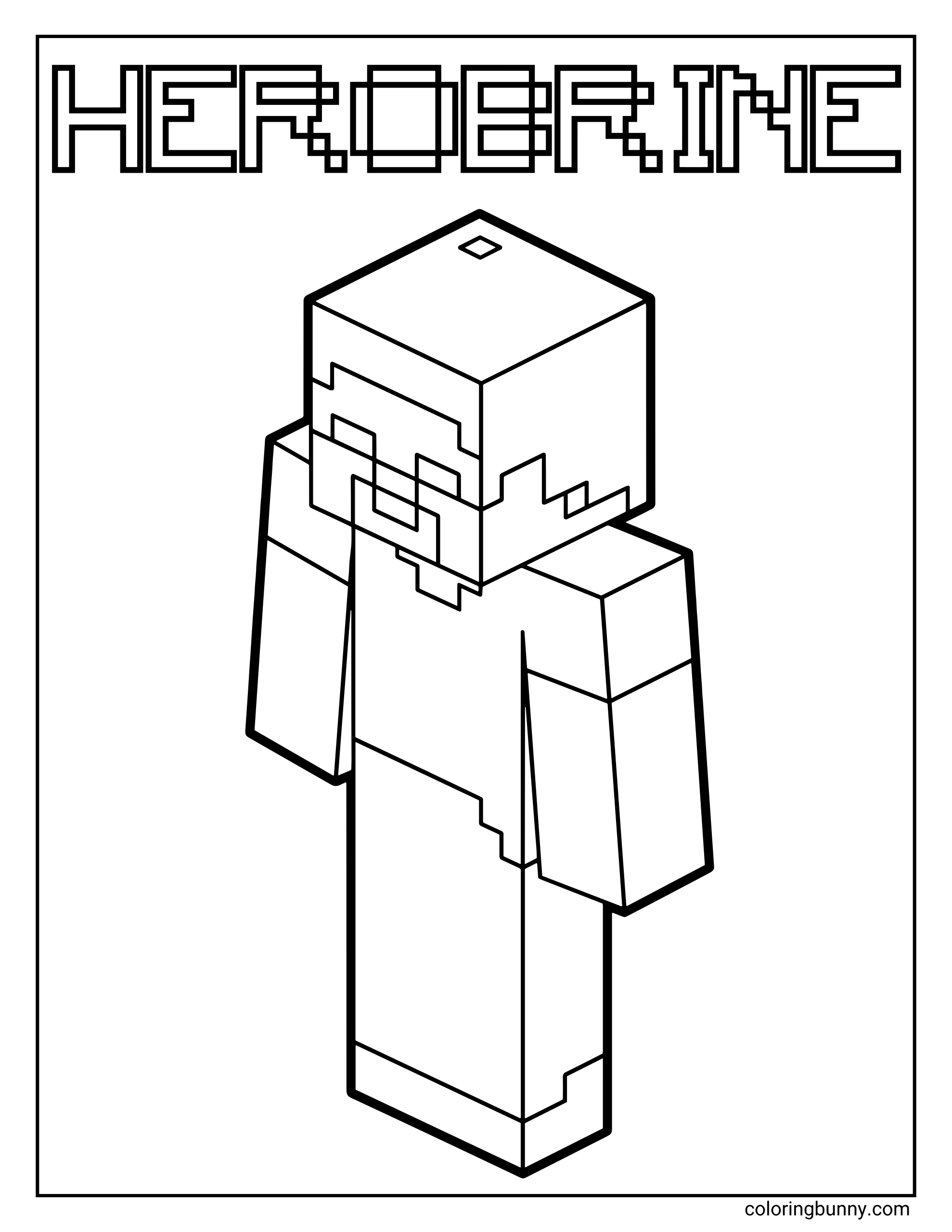 Trang Tô Màu Herobrine Minecraft