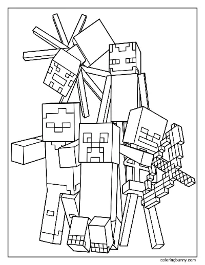 Trang Tô Màu Quái Vật Thù Địch Minecraft