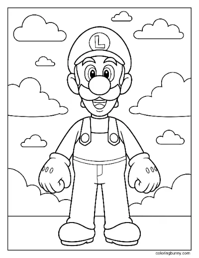Tranh Tô Màu Luigi Mario