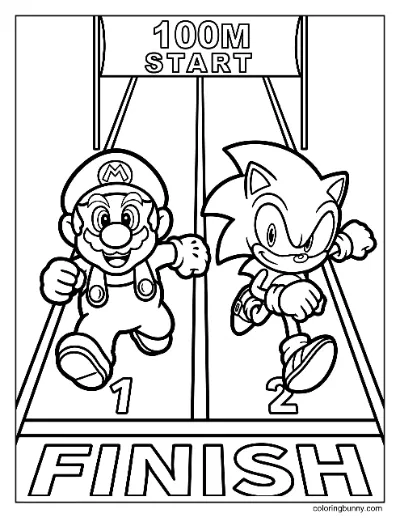 Trang Tô Màu Mario và Sonic Thế Vận Hội