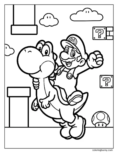 Trang Tô Màu Mario và Yoshi