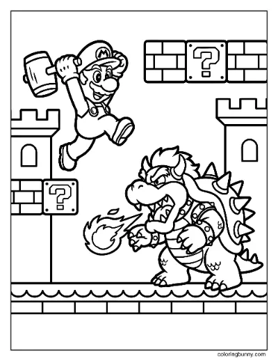 Mario vs Bowser Trang Tô Màu 2