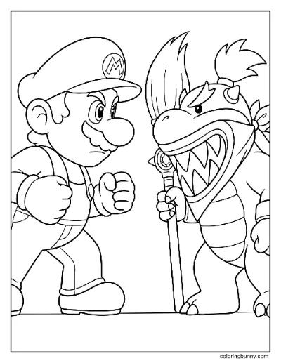 Mario vs Bowser Jr Tranh Tô Màu 2