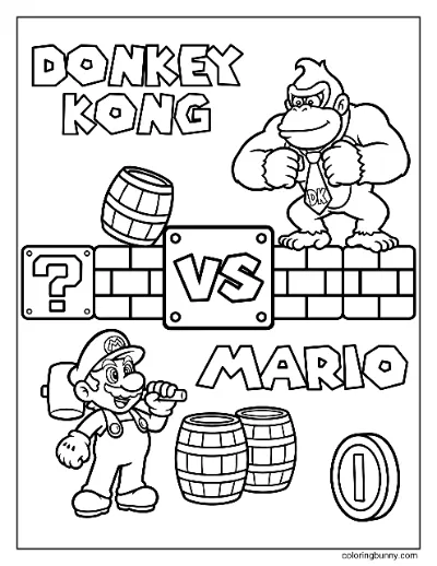 Mario vs Donkey Kong Trang Tô Màu