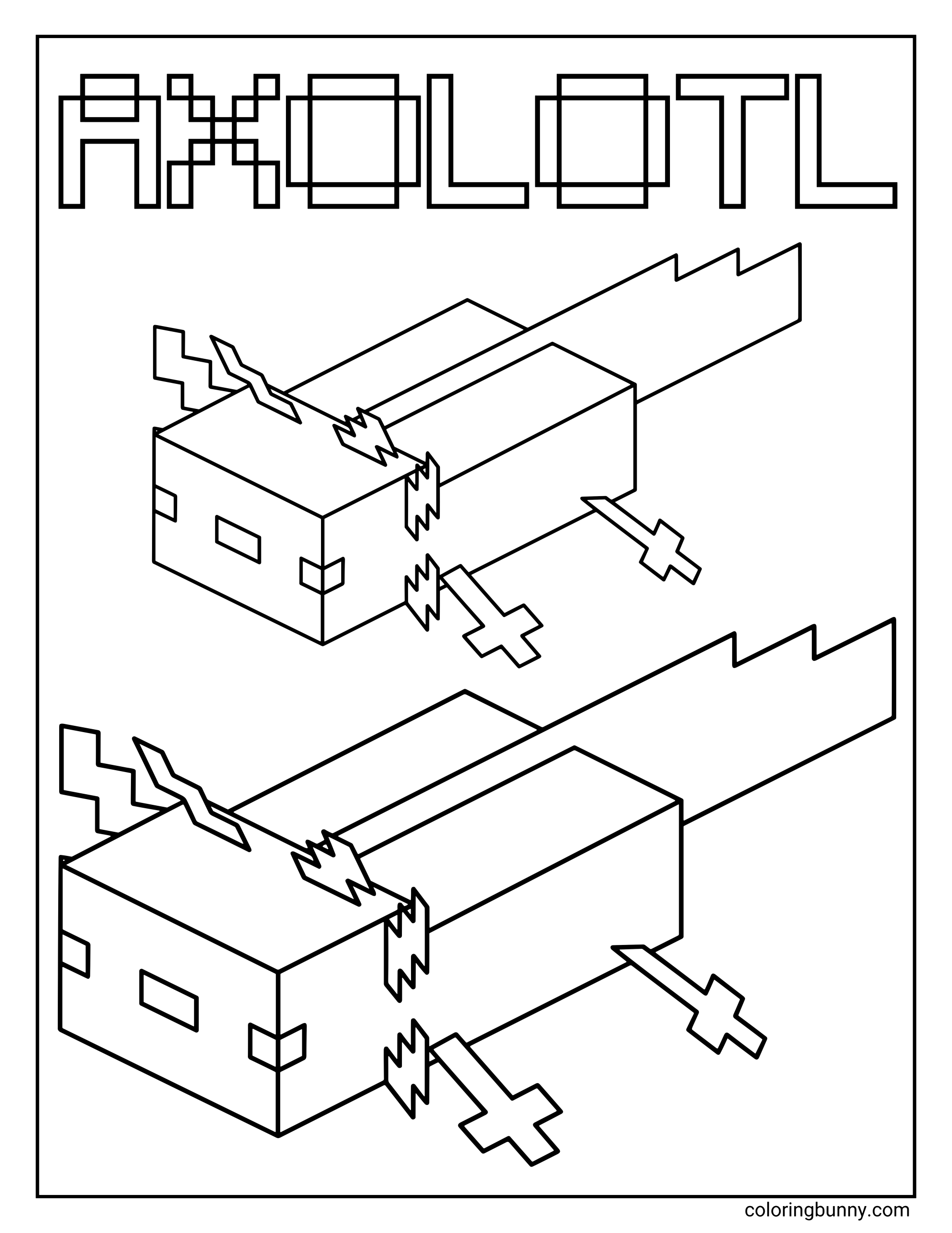 Trang Tô Màu Axolotl Minecraft