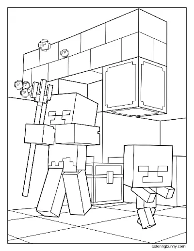 Trang Tô Màu Drowned và Gurgle Minecraft