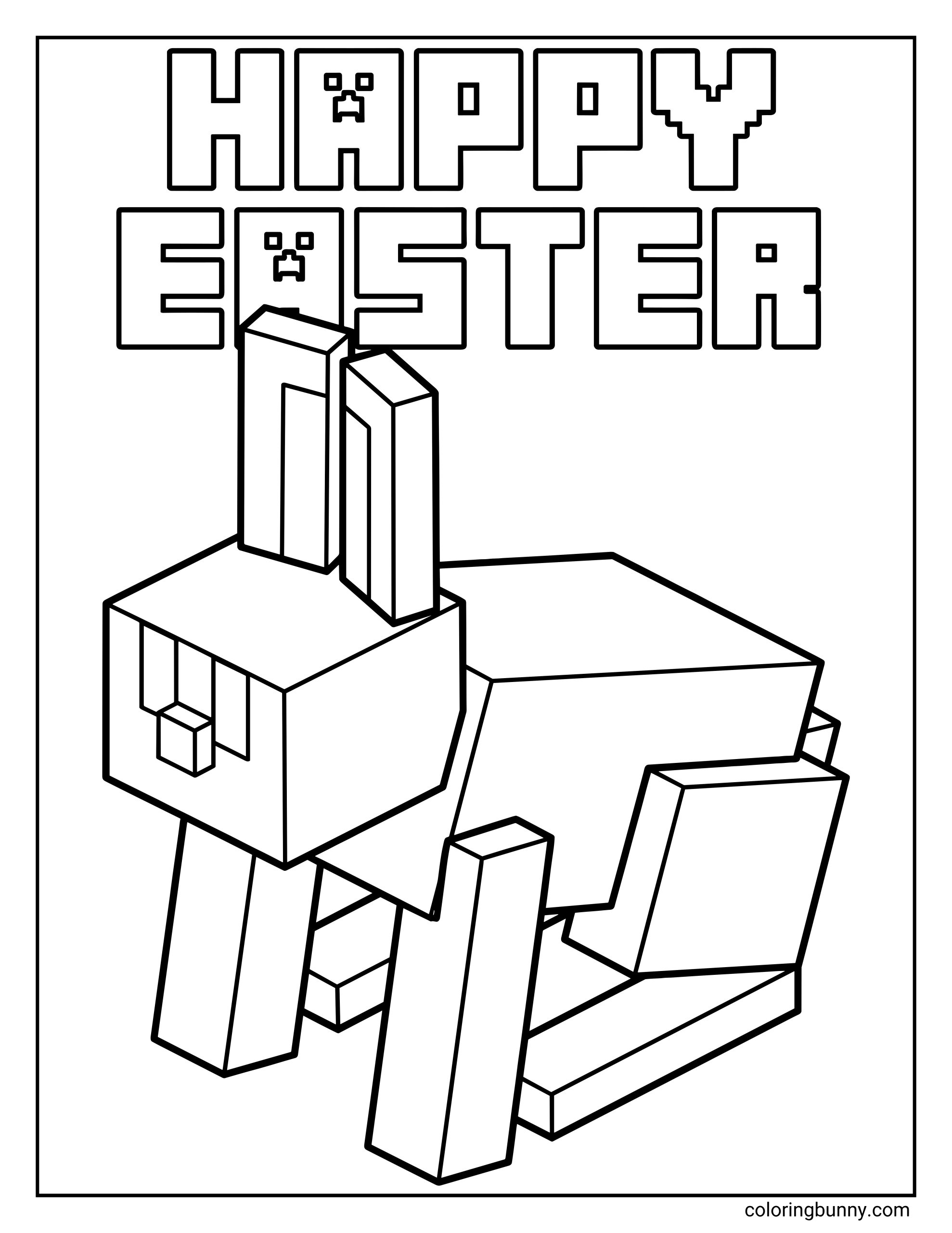 Trang Tô Màu Thỏ Phục Sinh Minecraft