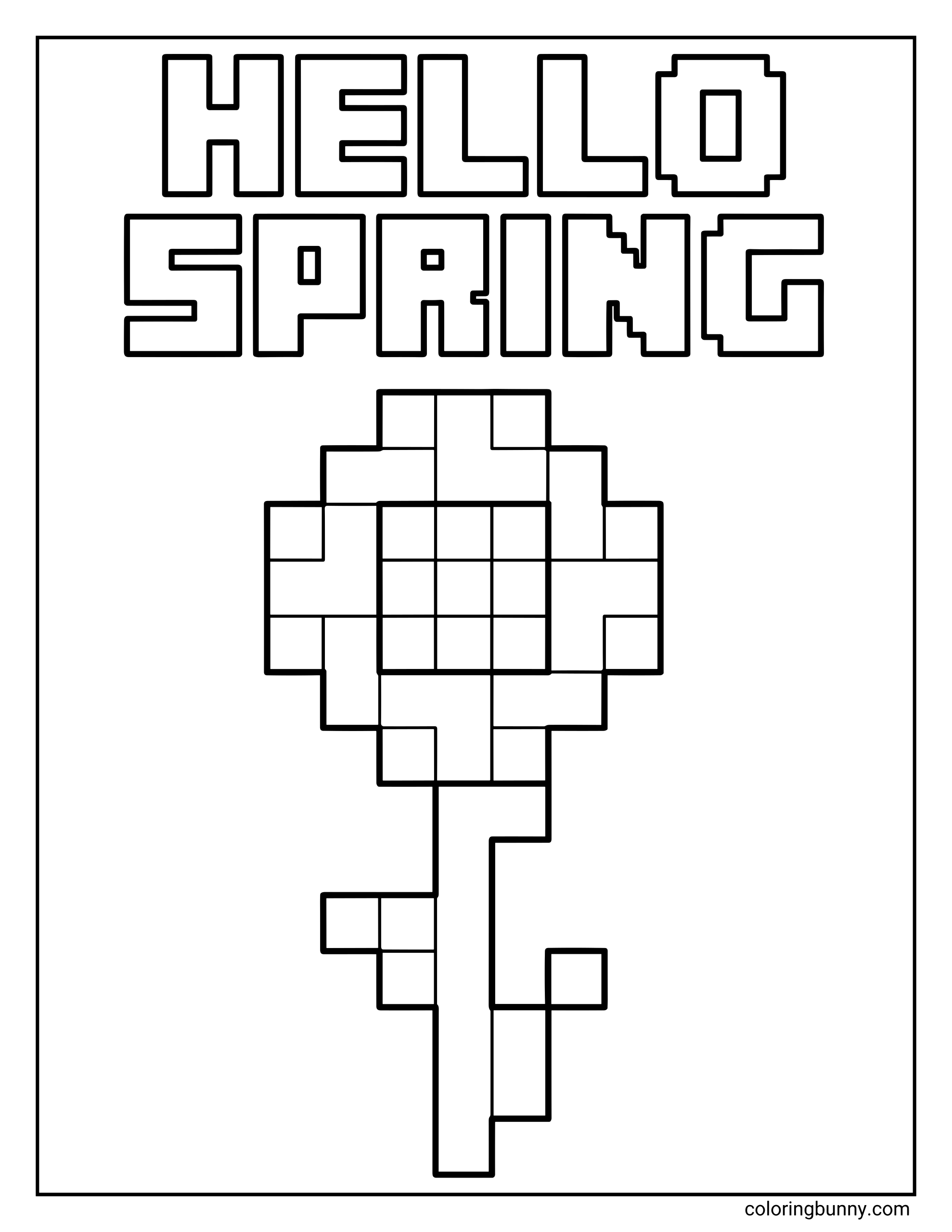 Trang Tô Màu Hoa Cúc Mùa Xuân Minecraft