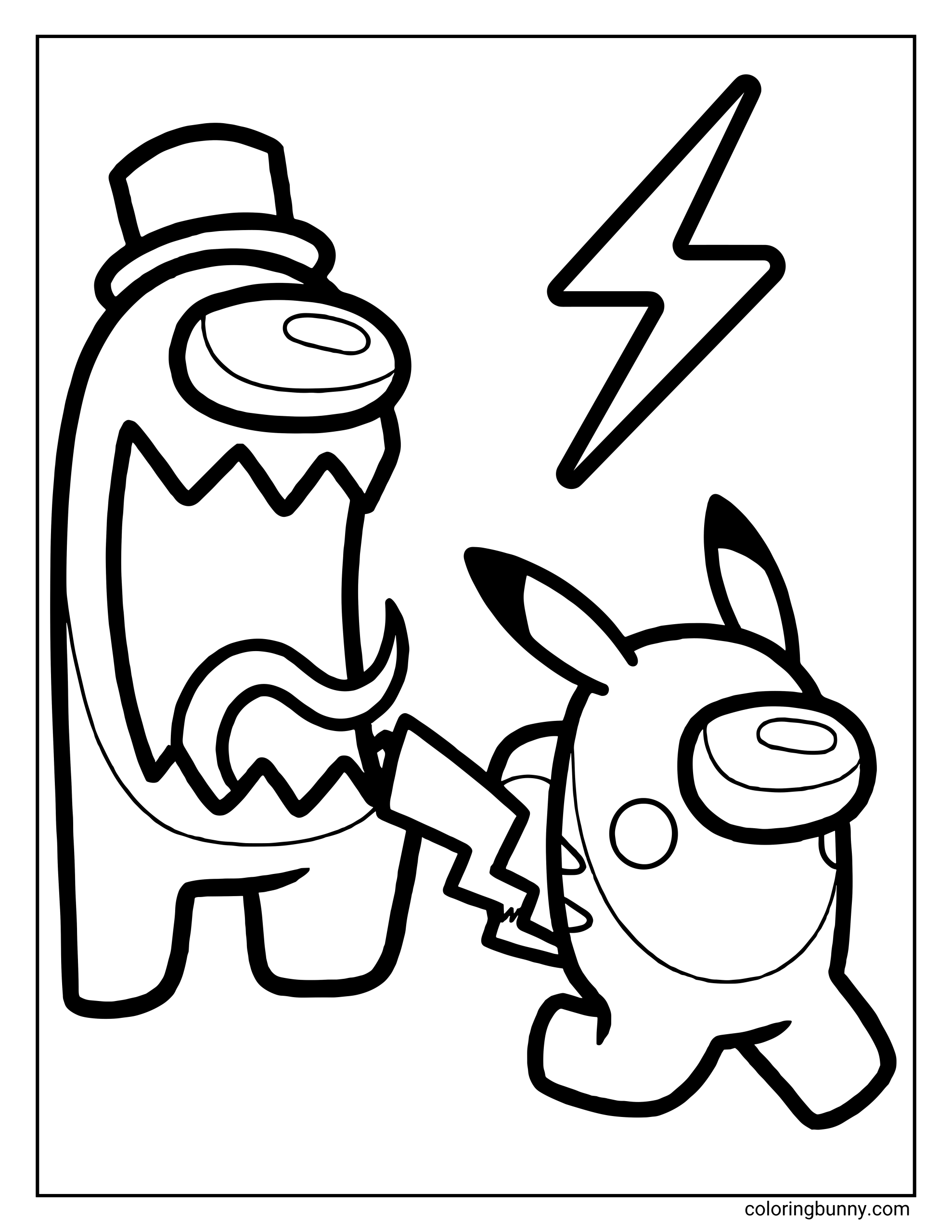 Trang Tô Màu Pikachu Among Us