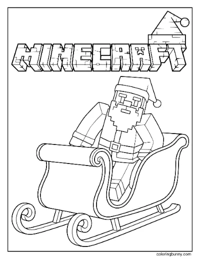 Trang Tô Màu Xe Trượt Của Ông Già Noel Minecraft