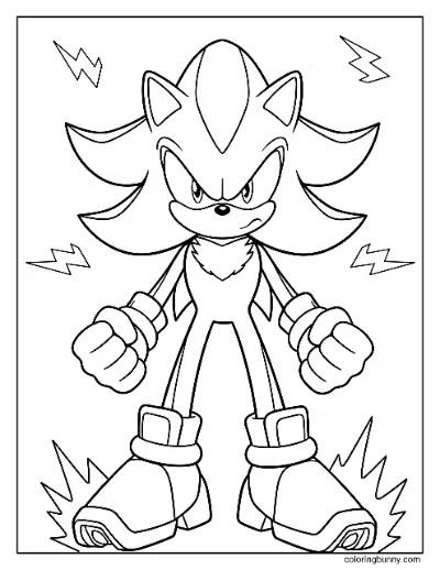 Trang Tô Màu Shadow Với Nền Lửa Sonic