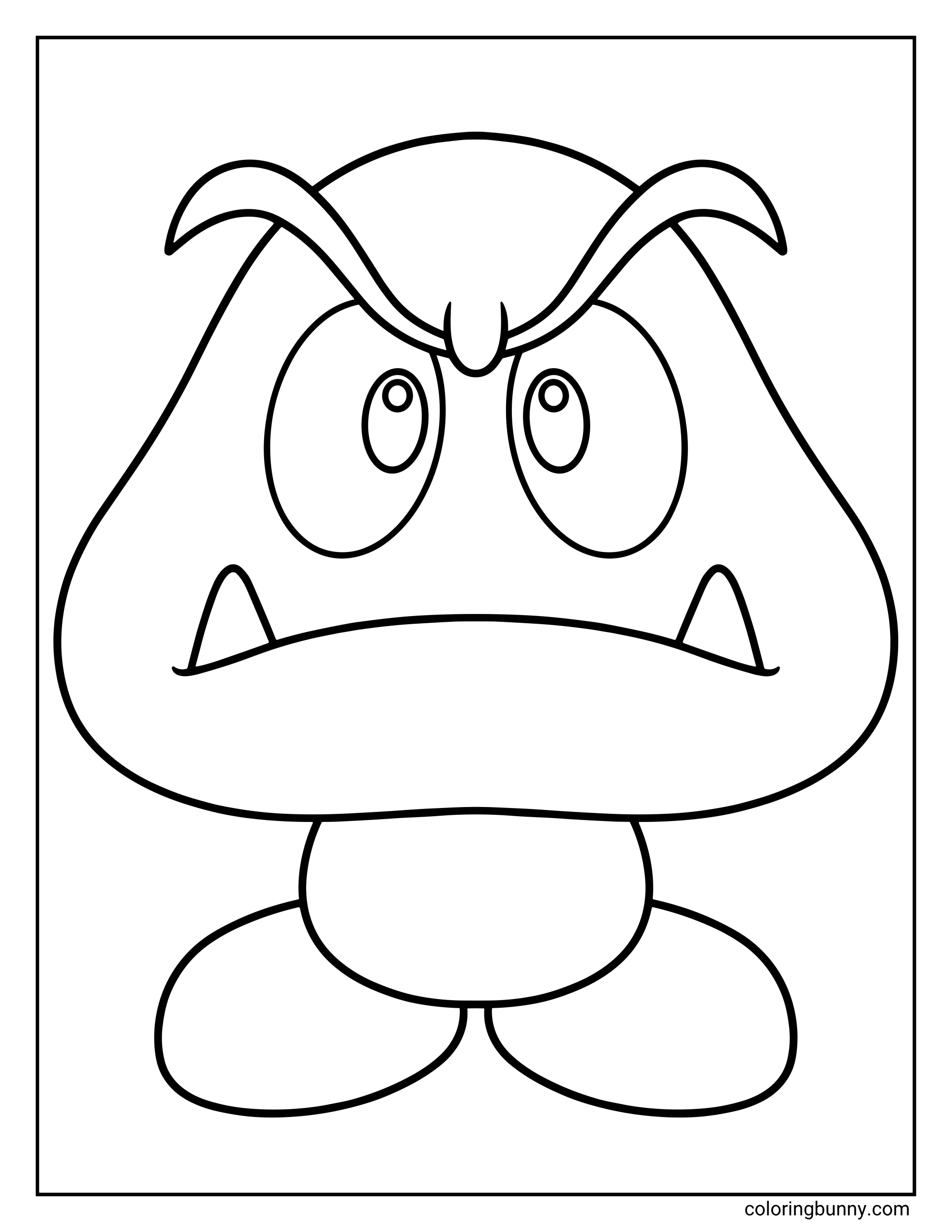 Tranh Tô Màu Goomba Đơn Giản Mario