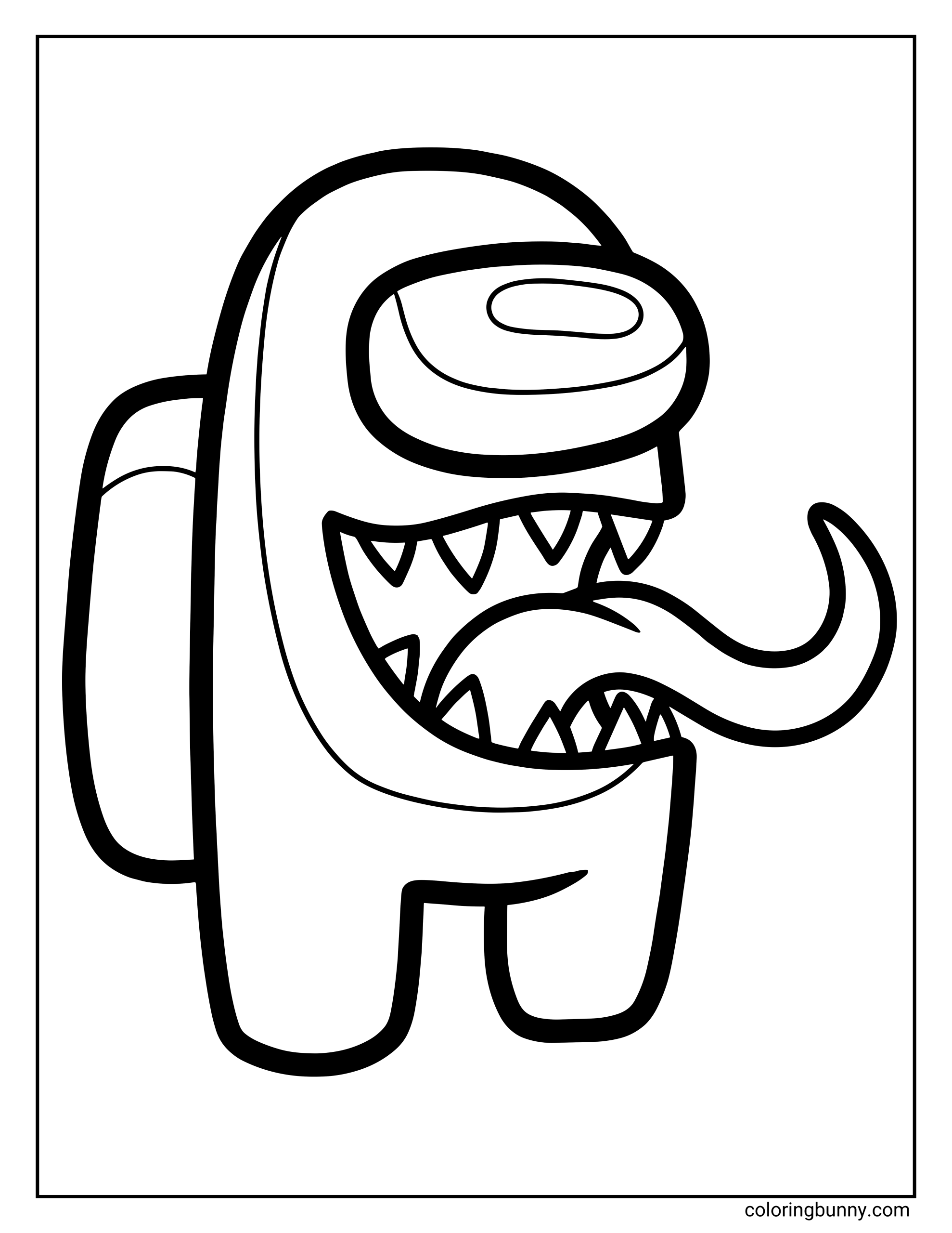 Trang Tô Màu Kẻ Giả Đơn Giản Với Lưỡi Thè Ra Among Us