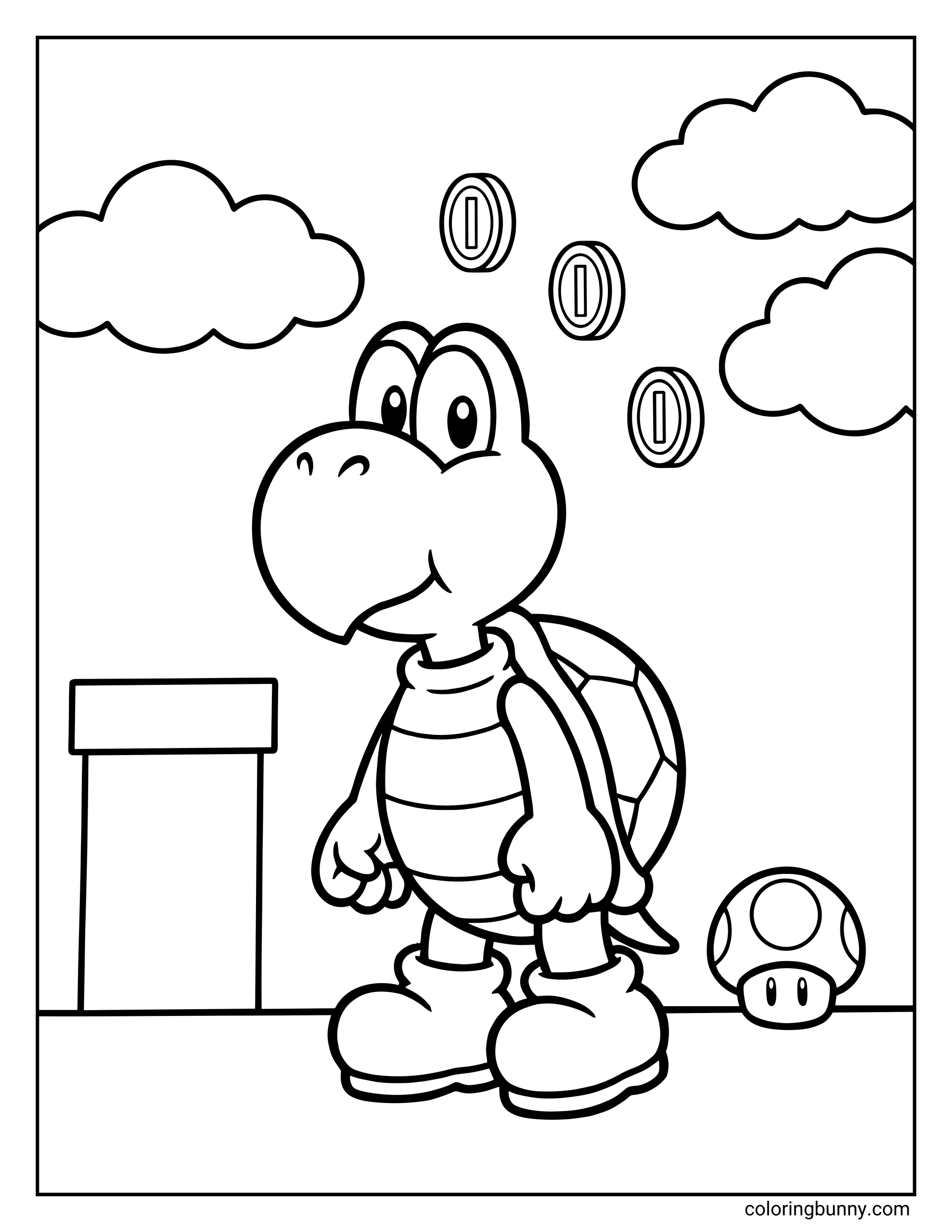 Trang Tô Màu Koopa Đơn Giản Mario 2