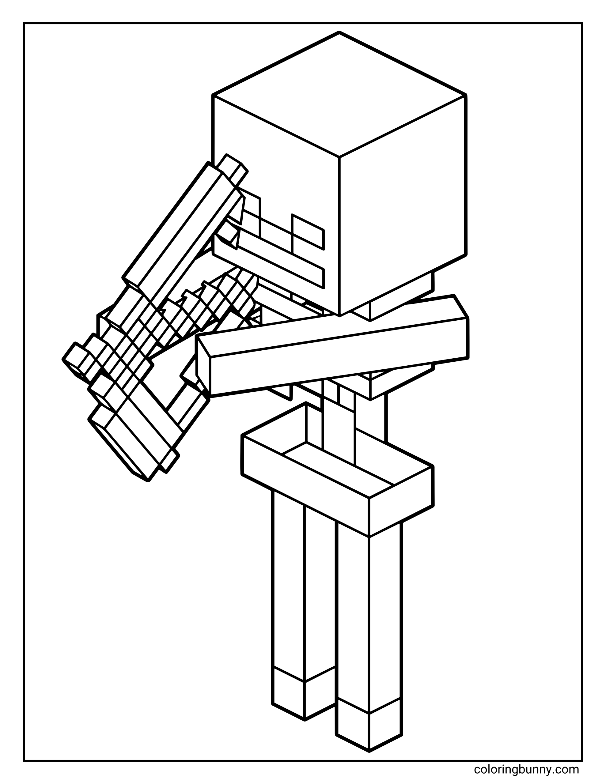 Trang Tô Màu Bộ Xương Minecraft