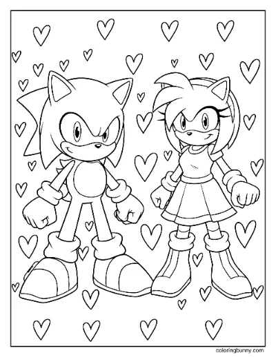 Trang Tô Màu Sonic và Amy Rose