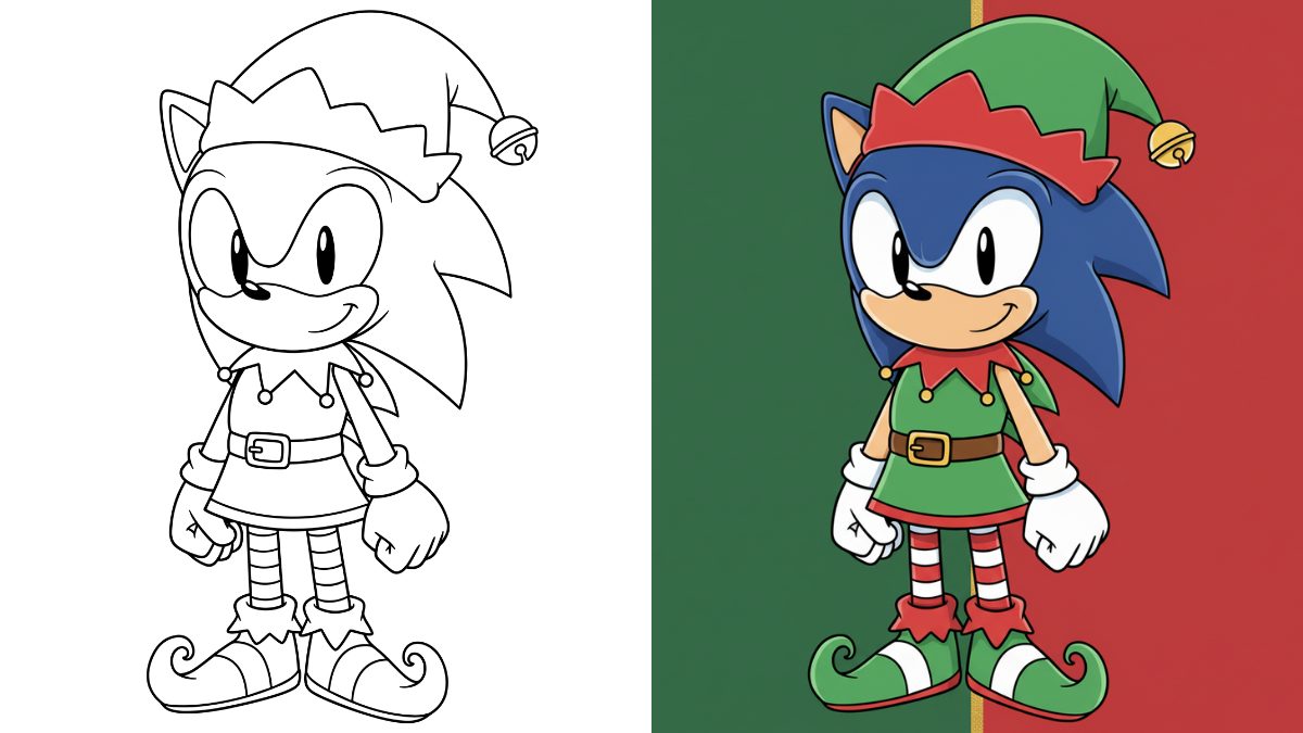 Trang Tô Màu Giáng Sinh Sonic