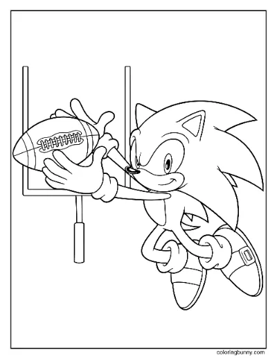 Trang Tô Màu Sonic Chơi Bóng Bầu Dục