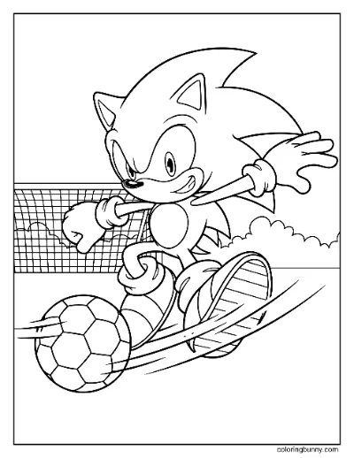 Trang Tô Màu Sonic Chơi Bóng Đá