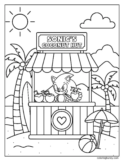 Trang Tô Màu Sonic Bán Nước Dừa