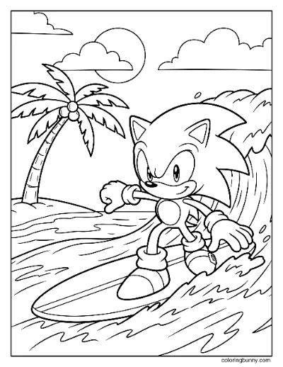 Trang Tô Màu Sonic Lướt Sóng Lớn