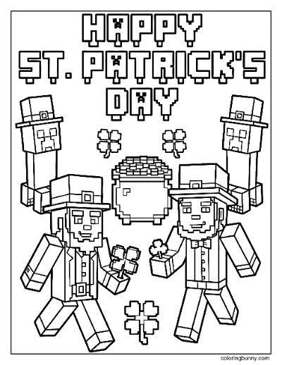 Trang Tô Màu Ngày Thánh Patrick Minecraft