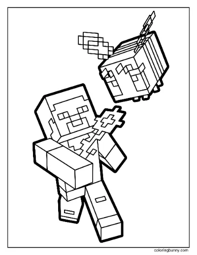 Trang Tô Màu Steve và Ong Minecraft